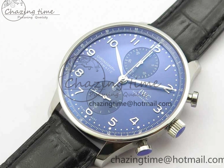 MIROTIME 0724 Timeless Portuguese Chrono IW371606 ZF 1:1 Best Edition Blue Dial on Black Leather Strap A 7099